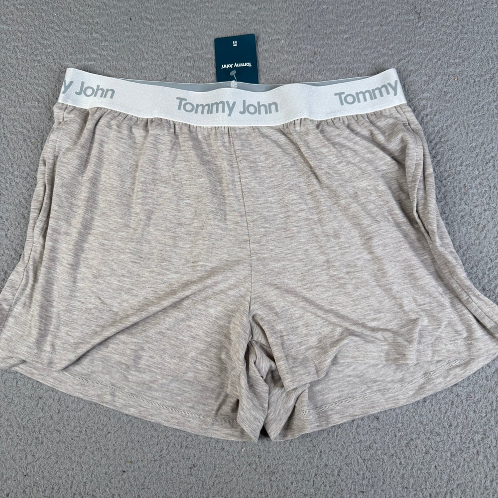 Tommy John Sleep Shorts Mens L Dove Heather Second Skin Lounge Soft Stretch